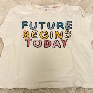 Zara Kids Cream Tee with Bold Lettering